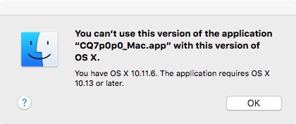 OS 10.13 Required